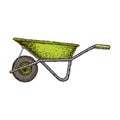 Wheelbarrow isolated sketch