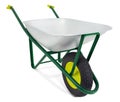 Wheelbarrow isolated on white background with clipping path. Gardening equipment tool for vegetable garden work or lawn and plant Royalty Free Stock Photo