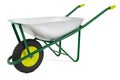 Wheelbarrow isolated on white background with clipping path. Gardening equipment tool for vegetable garden work or lawn and plant Royalty Free Stock Photo