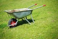 Wheelbarrow on the lawn