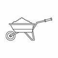 Wheelbarrow loaded with soil icon