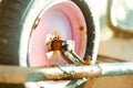 Wheelbarrow - old and rusty wheelbarrow Royalty Free Stock Photo