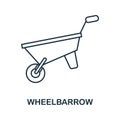 Wheelbarrow line icon. Monochrome simple Wheelbarrow outline icon for templates, web design and infographics Royalty Free Stock Photo