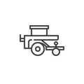 Wheelbarrow planter line icon