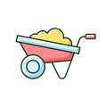 Wheelbarrow RGB color icon Royalty Free Stock Photo