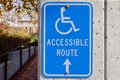Wheelchair Accessible Entrance Route Sign Royalty Free Stock Photo