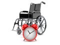 Wheelchair with alarm clock Royalty Free Stock Photo