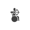 Wheelchair archery vector icon