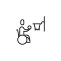 Wheelchair basketball line icon