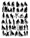 Disabled People Activity Silhouettes