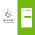 Wheelchair, Bicycle, Movement, Walk Grey Logo Design and Business Card Template Royalty Free Stock Photo