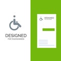 Wheelchair, Bicycle, Movement, Walk Grey Logo Design and Business Card Template Royalty Free Stock Photo