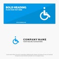 Wheelchair, Bicycle, Movement, Walk SOlid Icon Website Banner and Business Logo Template