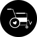 Wheelchair in black circle icon. Attractive, beautifully and faithfully designed wheelchair Icon. Wheelchair, handicapped or acces