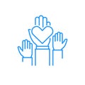Love in the family - modern blue line design style icon