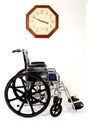 Wheelchair and Clock Royalty Free Stock Photo