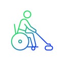 Wheelchair curling gradient linear vector icon