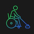 Wheelchair curling gradient vector icon for dark theme