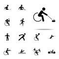 wheelchair curling icon. paralympic icons universal set for web and mobile