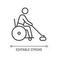 Wheelchair curling linear icon