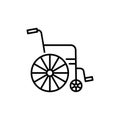 Wheelchair, disabled transport vector con. Royalty Free Stock Photo