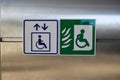 Wheelchair elevator sign