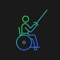 Wheelchair fencing gradient vector icon for dark theme