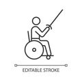 Wheelchair fencing linear icon