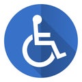 Wheelchair flat design vector icon, disabled concept illustration Royalty Free Stock Photo