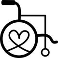 Wheelchair flat icon. Vector wheelchair icon. Attractive and Beautifully or Faithfully Designed Wheelchair Icon. Wheelchair, handi