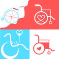 Wheelchair flat icon. Vector wheelchair icon. Attractive and Beautifully or Faithfully Designed Wheelchair Icon. Wheelchair, handi