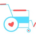 Wheelchair flat icon. Vector wheelchair icon. Attractive and Beautifully or Faithfully Designed Wheelchair Icon. Wheelchair, handi