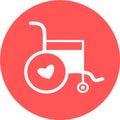 Wheelchair flat icon. Vector wheelchair icon. Attractive and Beautifully or Faithfully Designed Wheelchair Icon. Wheelchair, handi