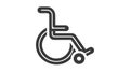 Wheelchair flat icon. Vector wheelchair icon on white background