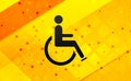 Wheelchair handicap icon abstract digital banner yellow background