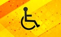 Wheelchair handicap icon abstract digital banner yellow background Royalty Free Stock Photo