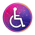 Wheelchair handicap icon creative trendy colorful round button illustration Royalty Free Stock Photo