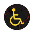 Wheelchair handicap icon elegant black round button Royalty Free Stock Photo