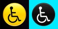 Wheelchair handicap icon flat exclusive button set Royalty Free Stock Photo