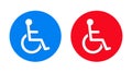 Wheelchair handicap icon flat trendy round button set Royalty Free Stock Photo