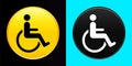 Wheelchair handicap icon flat exclusive button set Royalty Free Stock Photo