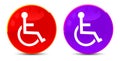 Wheelchair handicap icon glossy round buttons illustration Royalty Free Stock Photo