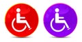 Wheelchair handicap icon glossy round buttons illustration Royalty Free Stock Photo