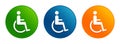 Wheelchair handicap icon liquid design round button set illustration Royalty Free Stock Photo