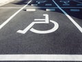 Wheelchair Handicap Sign at Parking lot Royalty Free Stock Photo