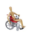In a Wheelchair holding a Soccer Ball