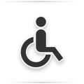 Wheelchair icon. Flat design style