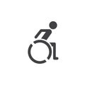 Wheelchair icon , handicap solid logo illustration, pictog