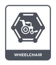 wheelchair icon in trendy design style. wheelchair icon isolated on white background. wheelchair vector icon simple and modern Royalty Free Stock Photo