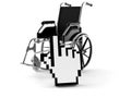 Wheelchair with internet symbol